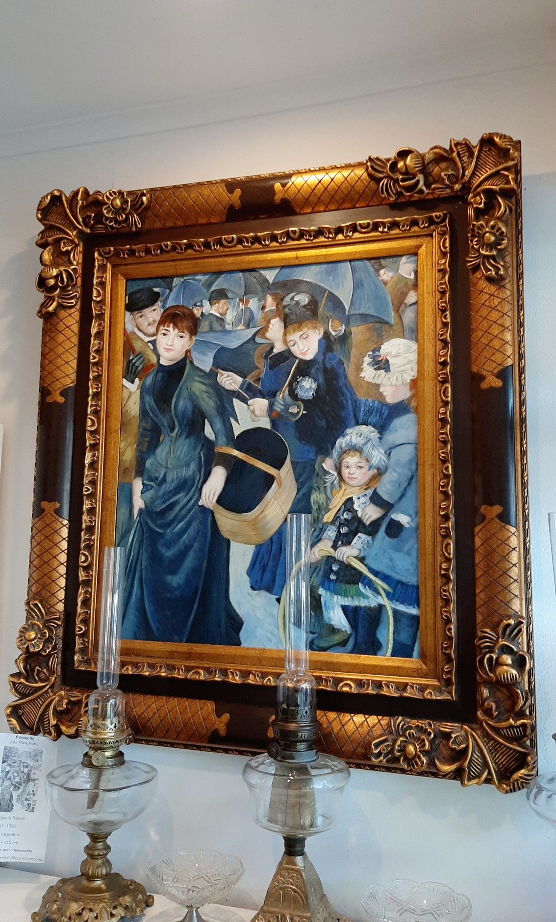 Piękny duży obraz olejny na płótnie Parasolki Auguste Renoir pejzaż