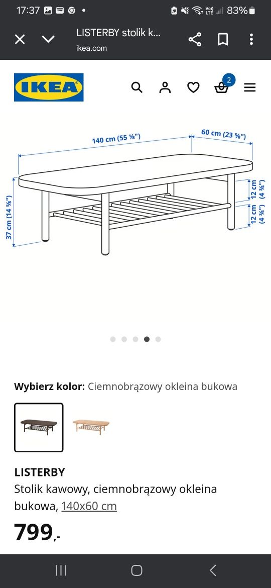 Sprzedam ławę, stolik kawowy, jak nowy Ikea