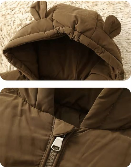 Знижка!!! Зимова дитяча курточка коричнева зимня шоколадна з капюшоном