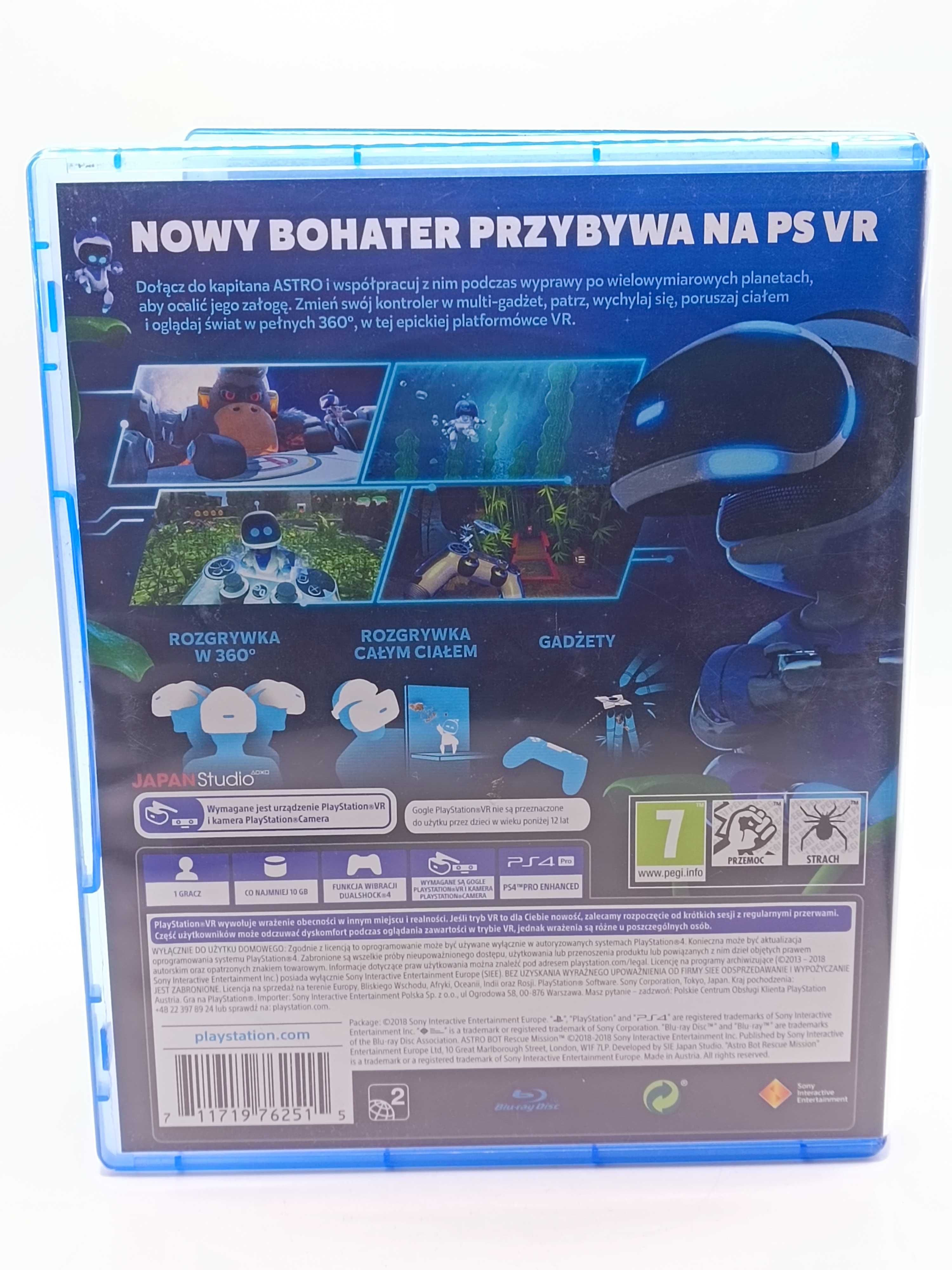 GRA Astro Bot Rescue Mission Wersja PL NA PS4 VR 1021/04/25L