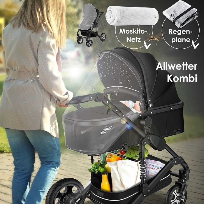 Nowy wózek dziecięcy KESSER /3 w 1 /gondola/ spacerówka/fotelik !4349!