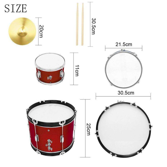 Zestaw perkusyjny dla dzieci Kera Audio ZPD-3 / Perkusja czerwona