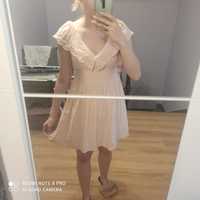 Sukienka różowa bawełniana M 38
