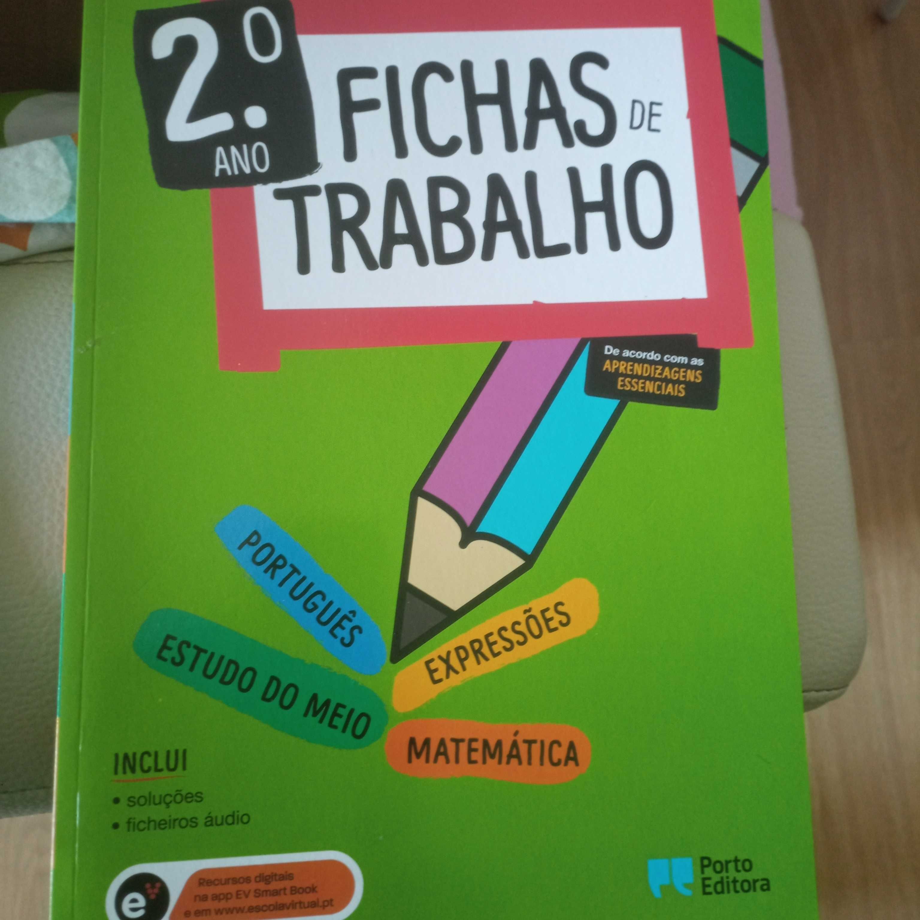 Livro de Fichas de trabalho -2 ano -Porto Editora(NOVO)