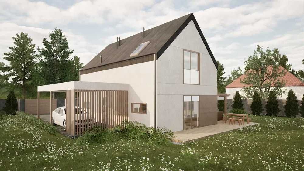 Dom całoroczny 106,38m2 na STALOWEJ konstrukcji szkieletowej