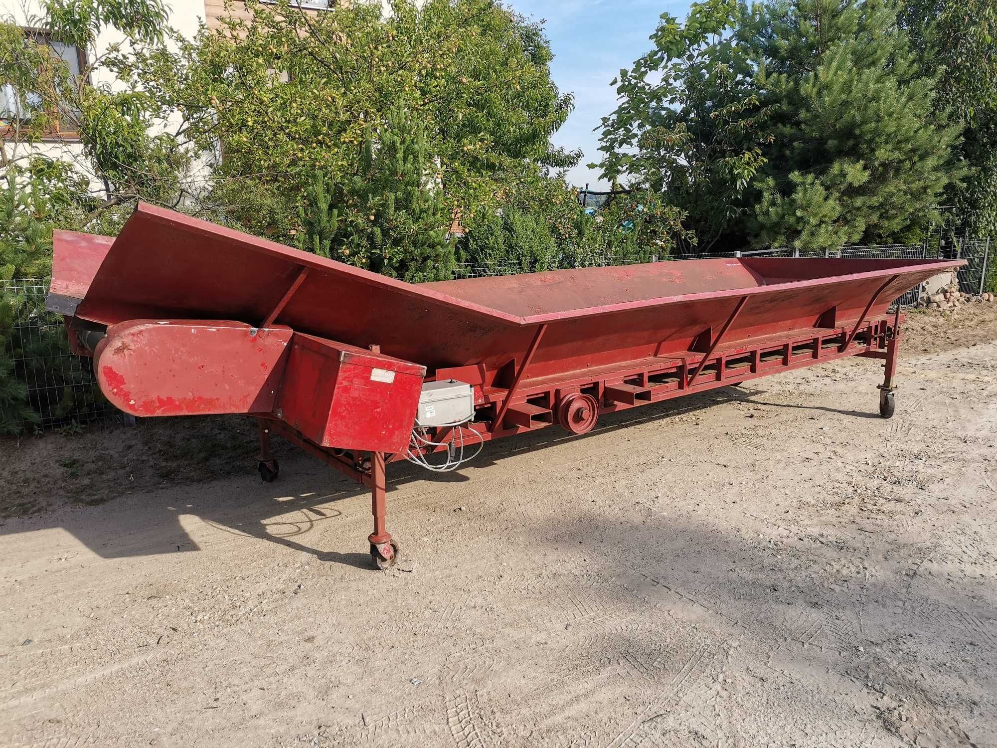 Kosz przyjęciowy zasypowy bunkier bufor recyklingu kory przenośnik