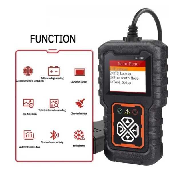 Автосканер CY3001 OBD2, діагностика двигуна, зчитувач кодів