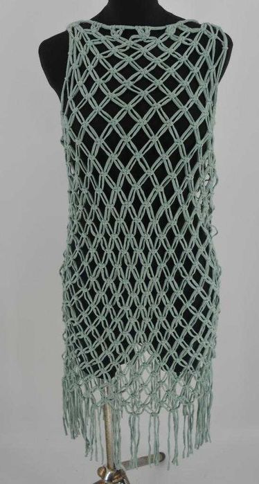 Ażurowa plażowa tunika z frędzlami Asos M