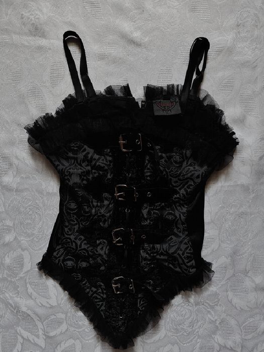 вінтажний готичний корсет raven