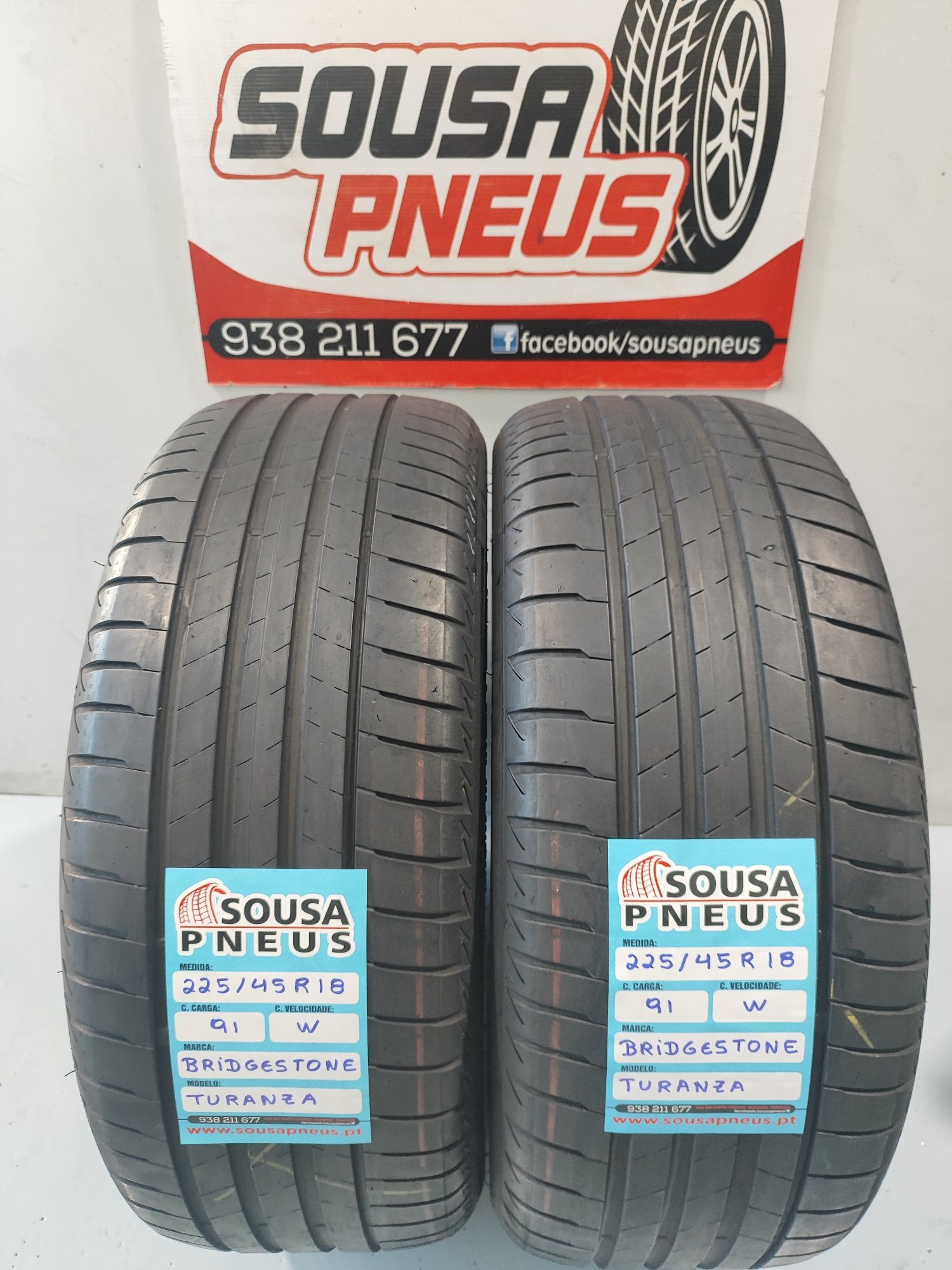 2 pneus semi novos 225-45r18 Bridgestone - Oferta dos  portes