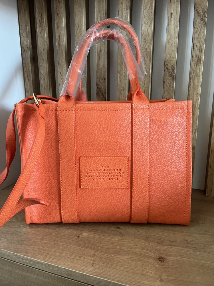 Marc jacobs tote bag nowa pomaranczowa ekoskora