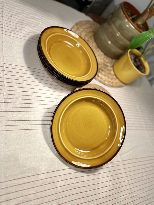 Talerze głębokie PRL Pruszków Porcelit 5 szt