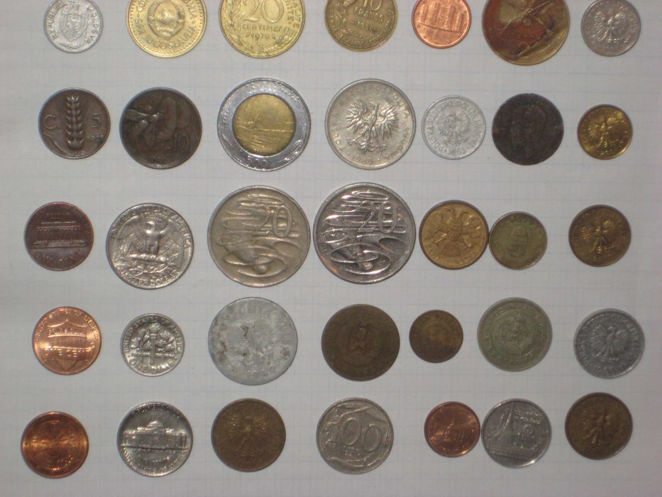 Монета набор 49шт Коллекция страны мира разных годов Экзотика