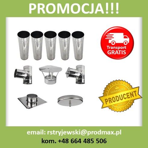 PROMOCJA!!! Wkład Kominowy Żaroodporny 1 mm FI 130 5 MB Węgiel Drewno