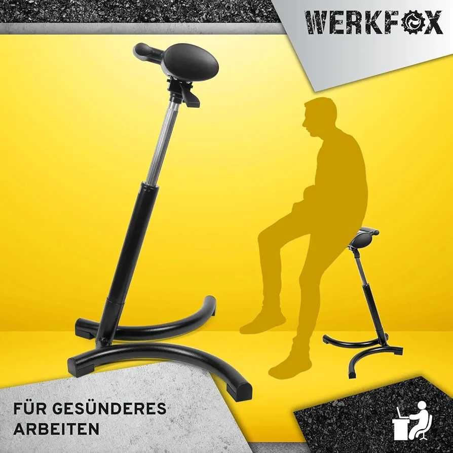 Stołek Warsztatowy Krzesło Oparcie Ergonomiczne Regulacja Siedzisko