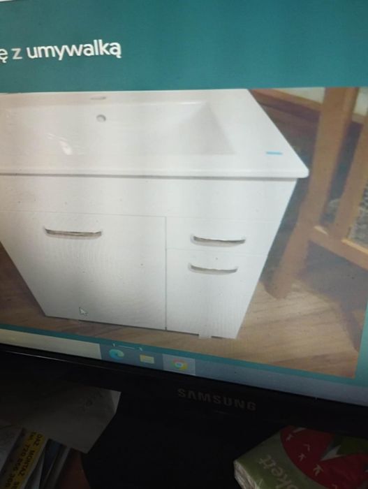Szafka łazienkowa biała NOWA razem z umywalką
