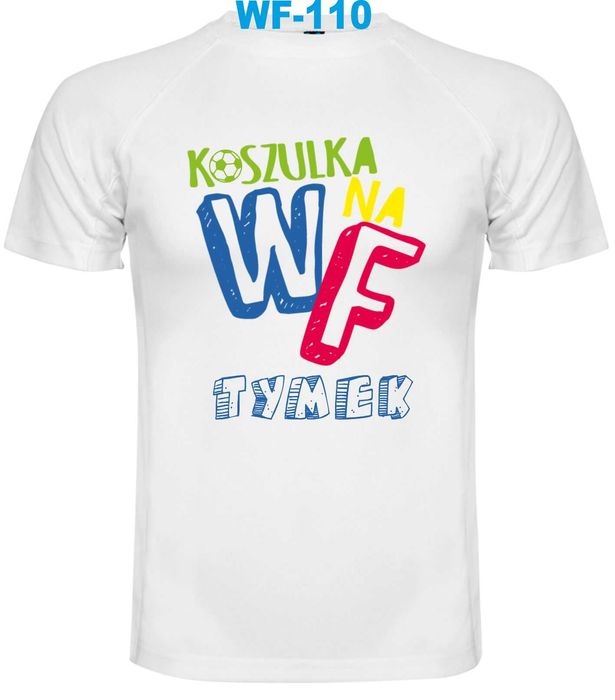 Koszulka na WF z imieniem TYMEK T-shirt rozm. 134-140 cm oddychająca