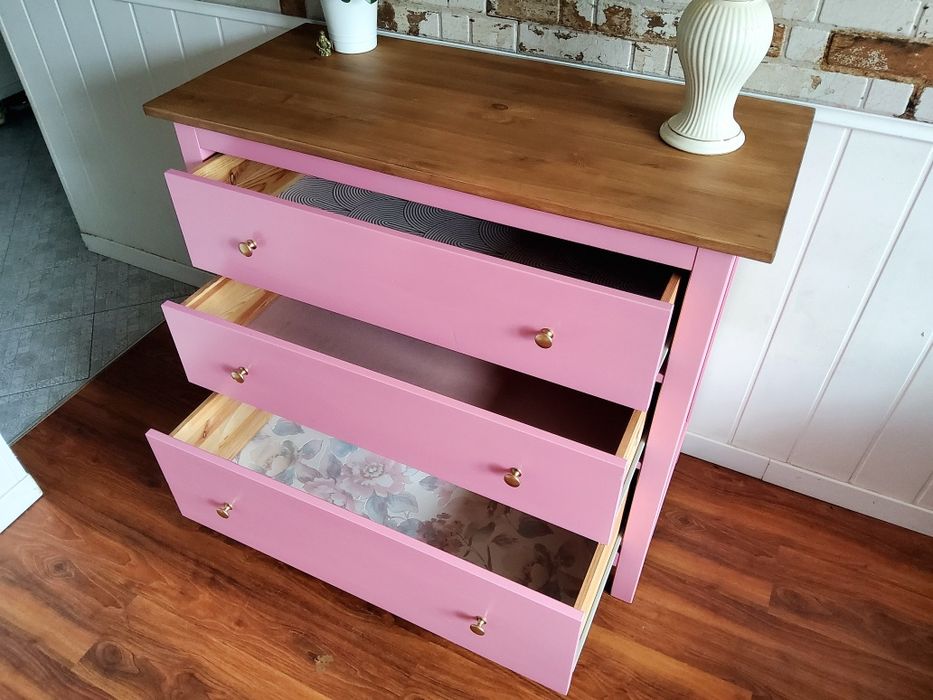 Komoda ikea hemnes rozowa drewniana leksvik szafka boho
