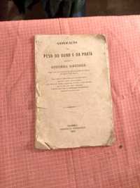 Peso do Ouro e da Prata - Imprensa da Universidade de Coimbra (1861)