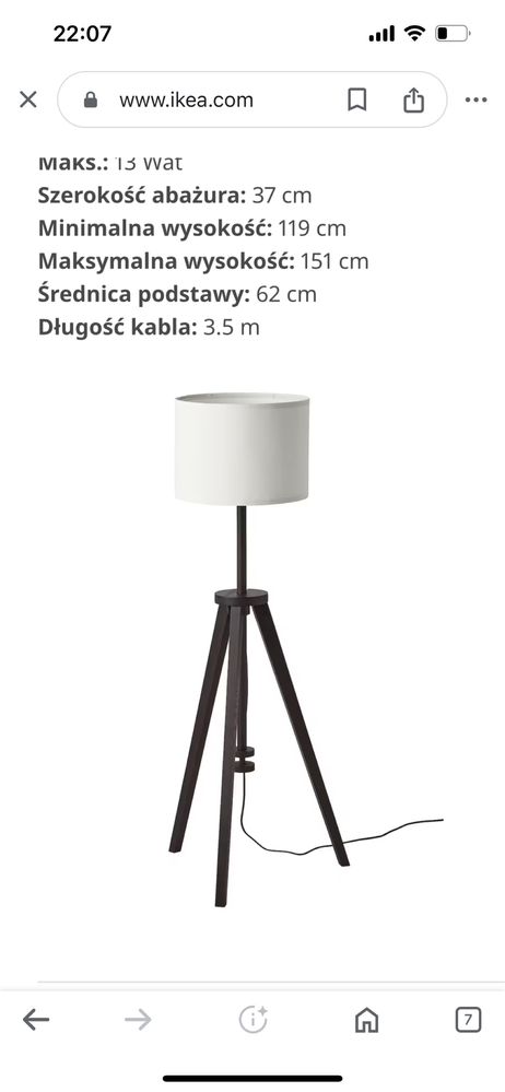 Lampa podłogowa stojąca Lauters ikea