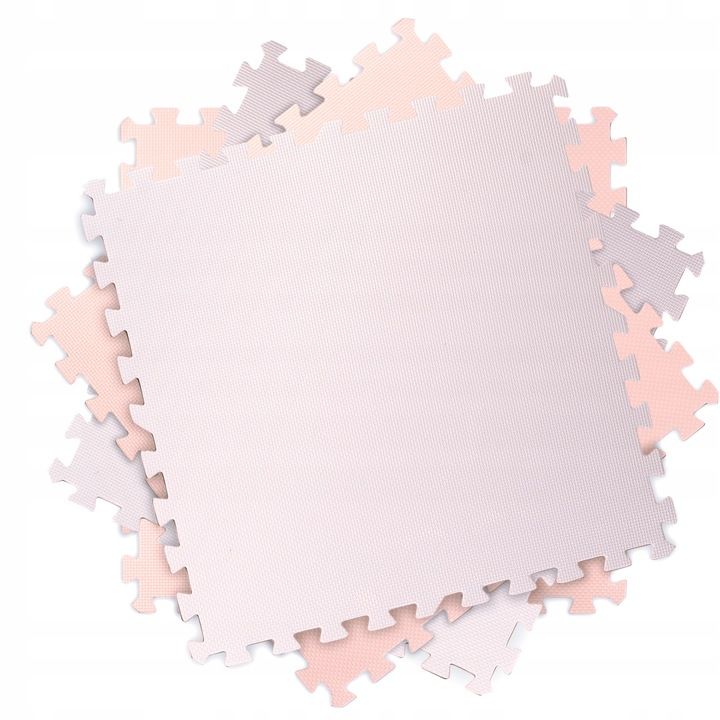 Duża Mata Piankowa Puzzle Piankowe 60x60 Cm 4 Szt. Ricokids Biało-różo