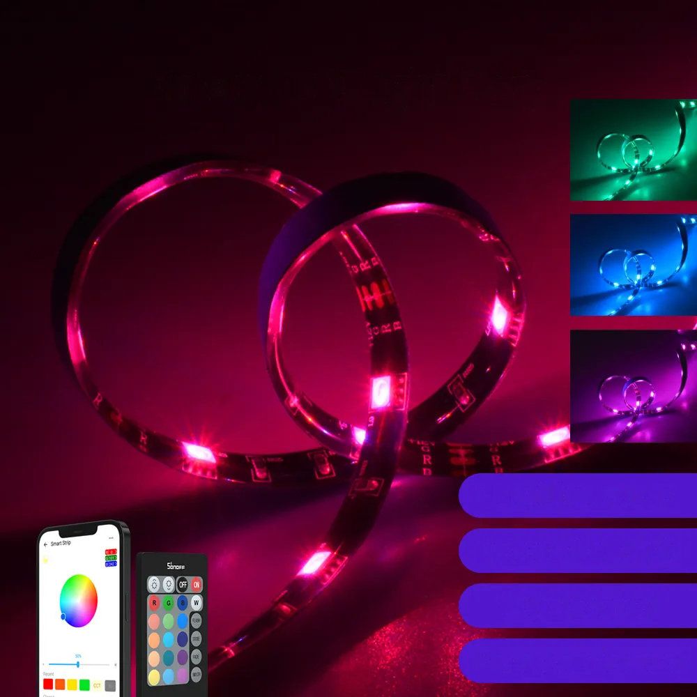 Taśma LED inteligentna wodoodporna RGB pilot zasilacz WiFi 5m