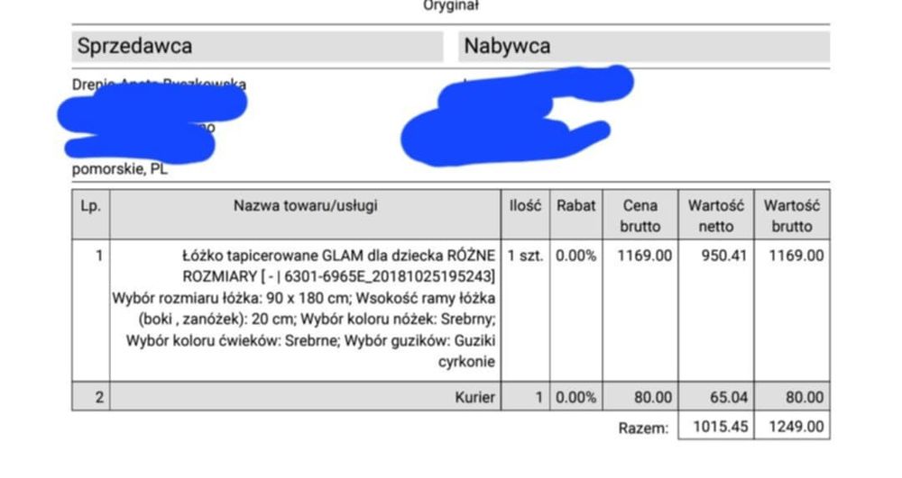 Łóżko dziecięce z materacem 180x90