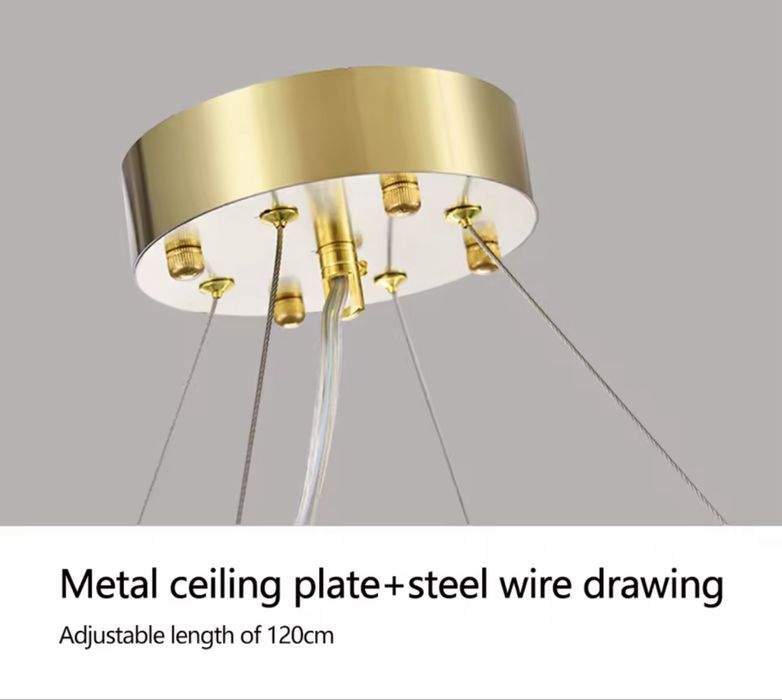 Elegancki Kryształowy Żyrandol LED 2 Okręgi