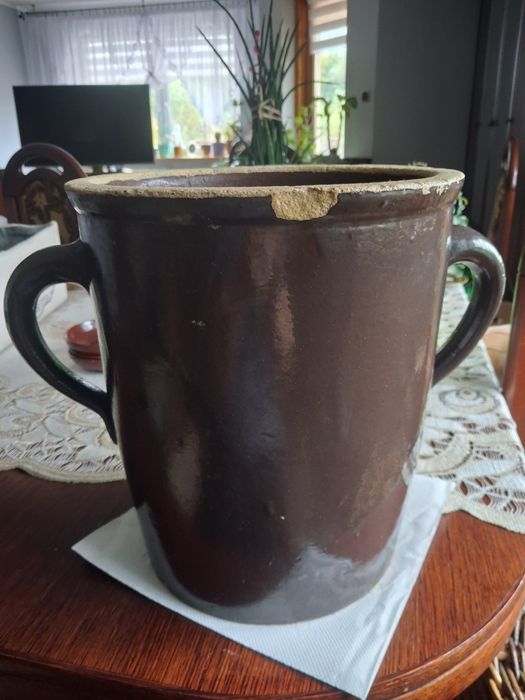 Duży gar kamionkowy wintage PRL