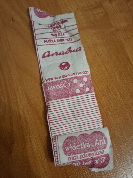 Etykieta od włoczki Ara Łódź Griadua