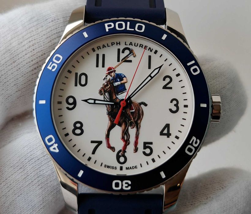 Чоловічий годинник Ralph Lauren Polo Automatic 42.5 mm Swiss made Blue
