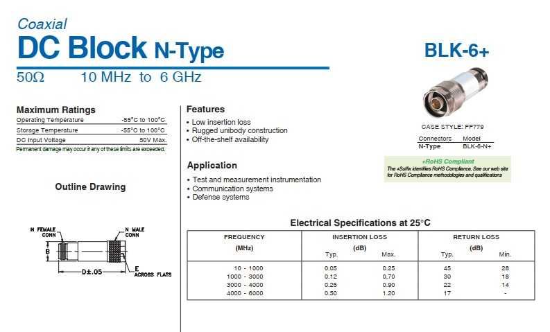 Блокери DC BLK-6-N+ Mini Circuit