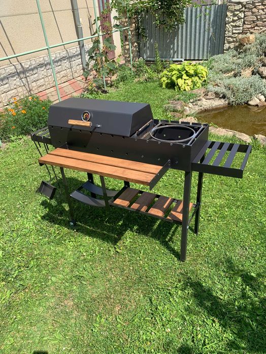 з термометром! мангал-гриль, справжня якість, метал 5мм, барбекю