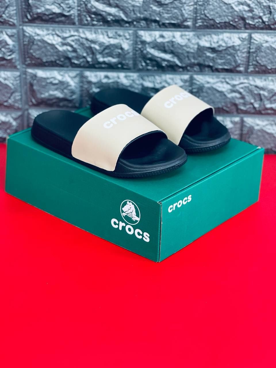 Мужские шлепанцы crocs чёрные тапочки крокс