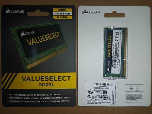 CORSAiR Value Select SODIMM DDR3L 8GB 2x4GB 1600MHz CMSO4GX3M1C1600C11