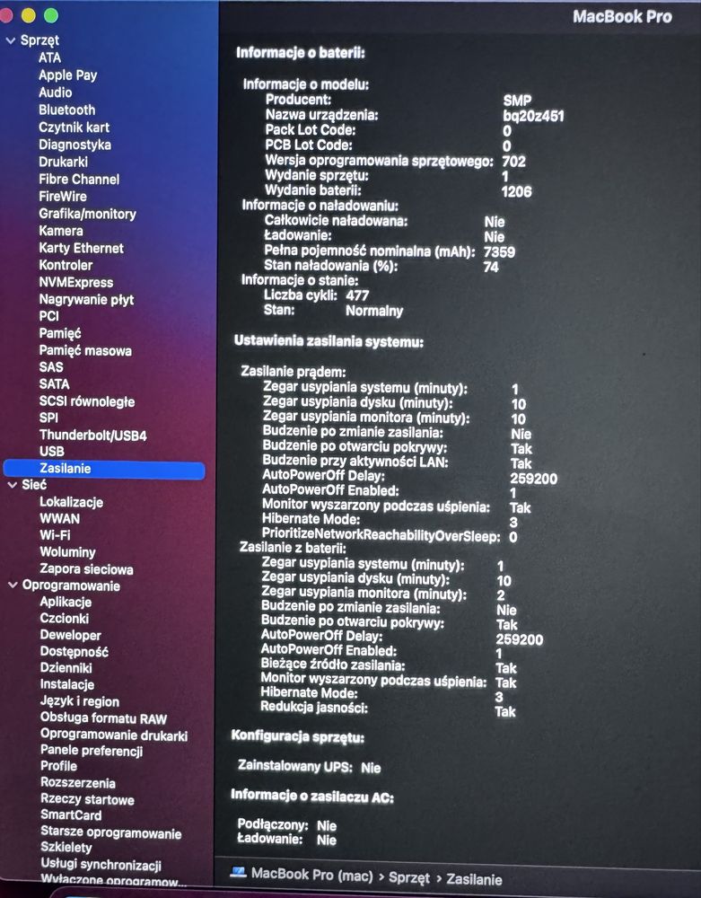 MacBook Pro A1398/late2013/i7/2.0GHz/16GB/256GB/15.4/477 cykli