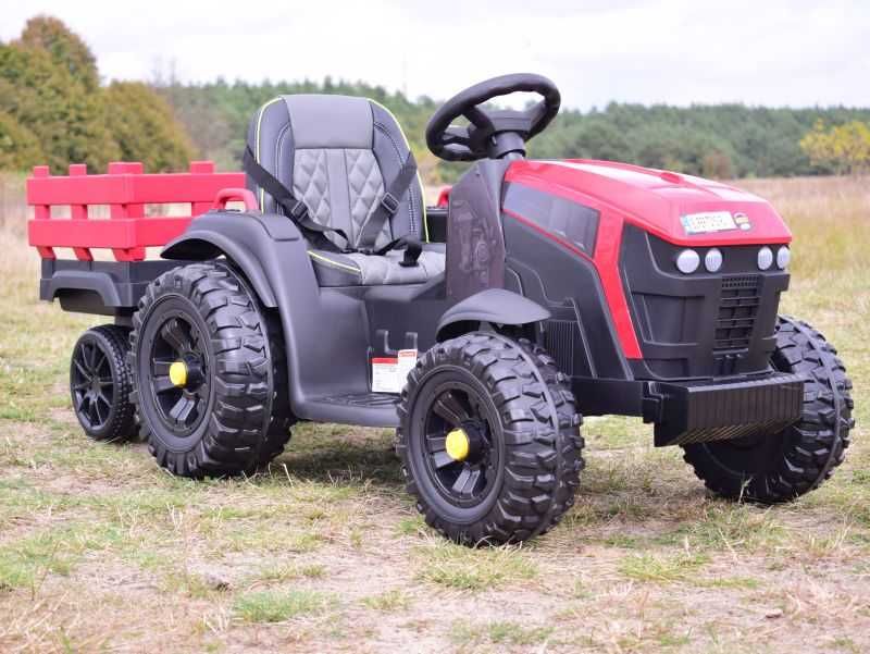 Autko TRAKTOR Z PRZYCZEPĄ NA AKUMULATOR dla dzieci pojazd zabawka
