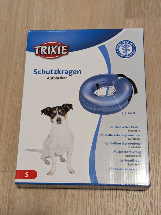 Dmuchany kołnierz ochronny dla psa rozmiar S - zapobiega lizaniu ran