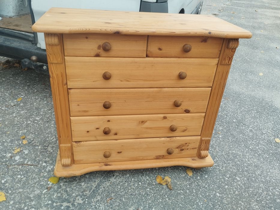 Komoda drewniana sosnowa komoda szuflady sosnowa drewniana