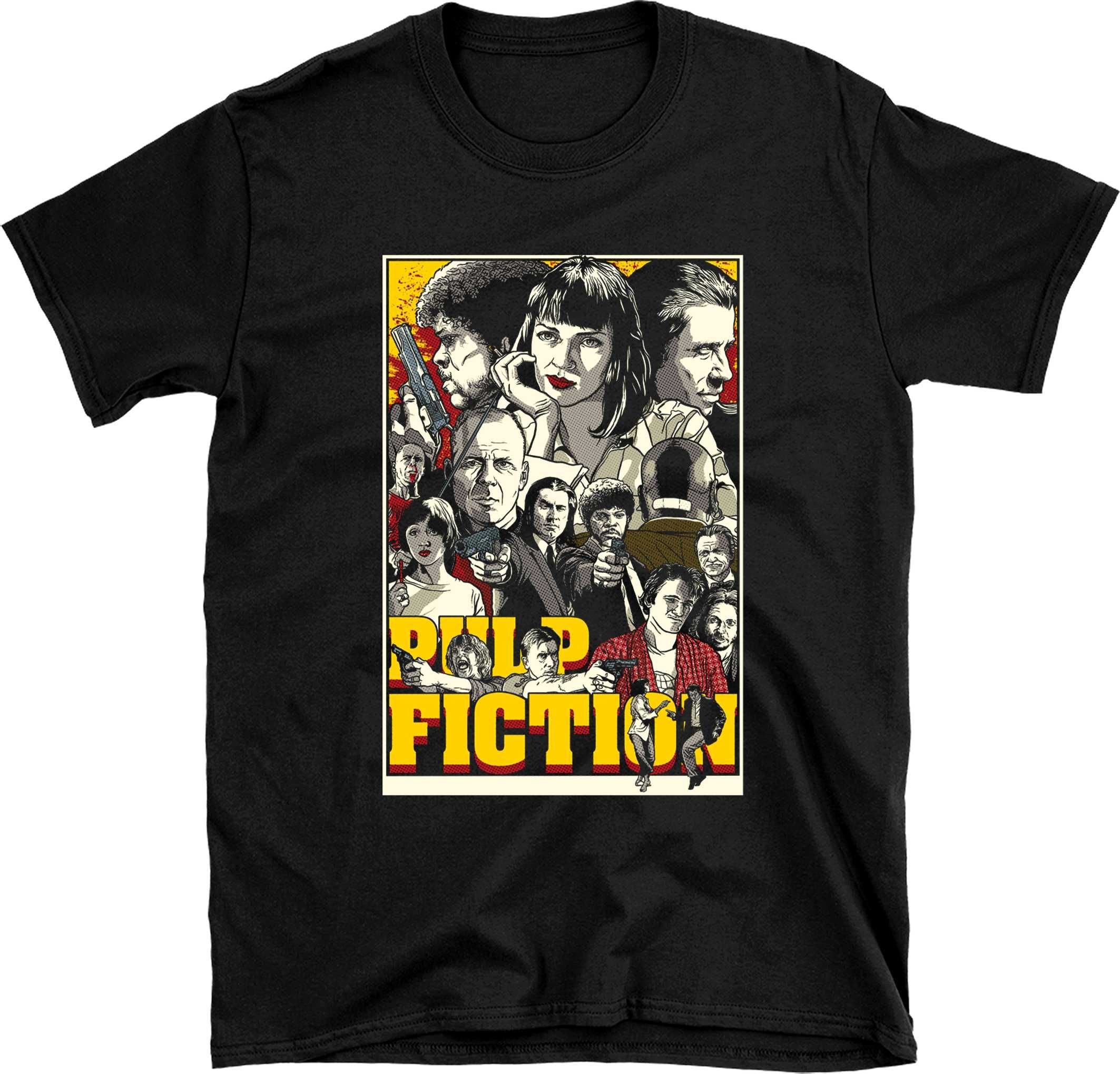 koszulka filmowa Pulp Fiction, nowa czarna koszulka Pulp Fiction