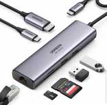 Ungreen Hub Adapter USB-C - 2x USB HDMI 4K 60Hz SD i TF USB C RJ45