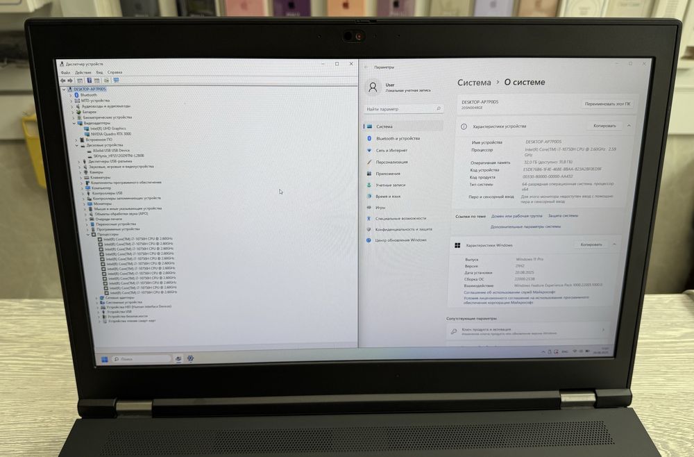 Lenovo ThinkPad 17 / i7 (10750H) / RAM 32 / RTX 3000 6 GB / SSD 512 GB