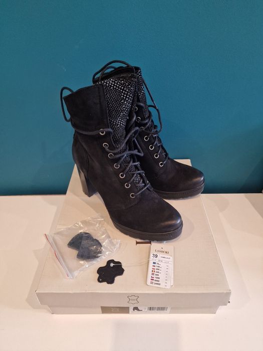 Botki Lasocki skóra naturalna 39