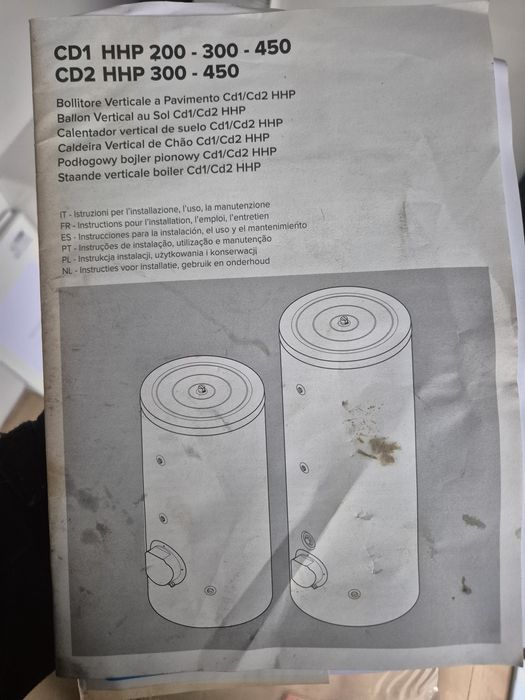 Zasobnik Ariston CD1 200L do pomp ciepła, wężownica 2m2
