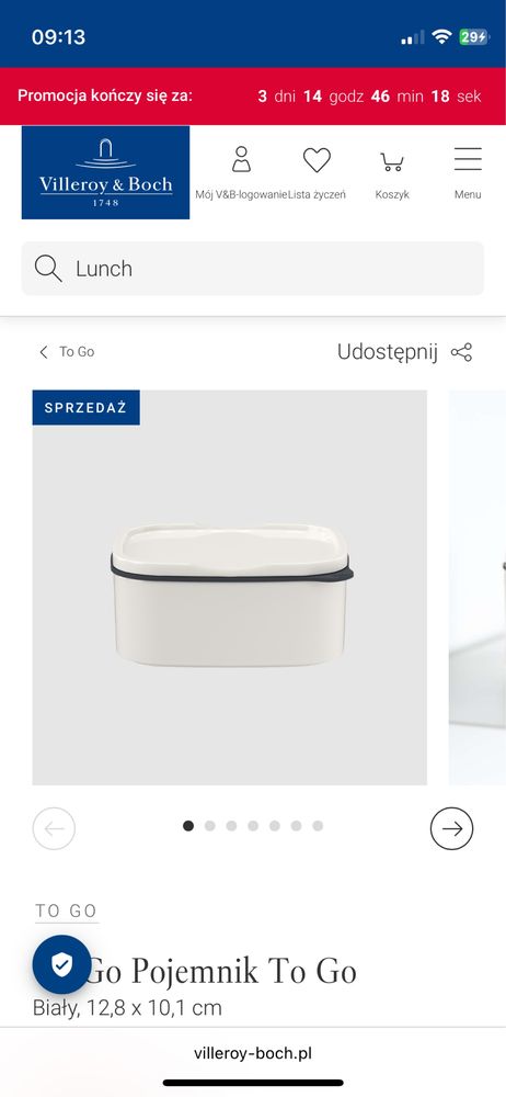 Porcelanowy pojemnik Villeroy & Boch lunchbox chlebak śniadaniowe