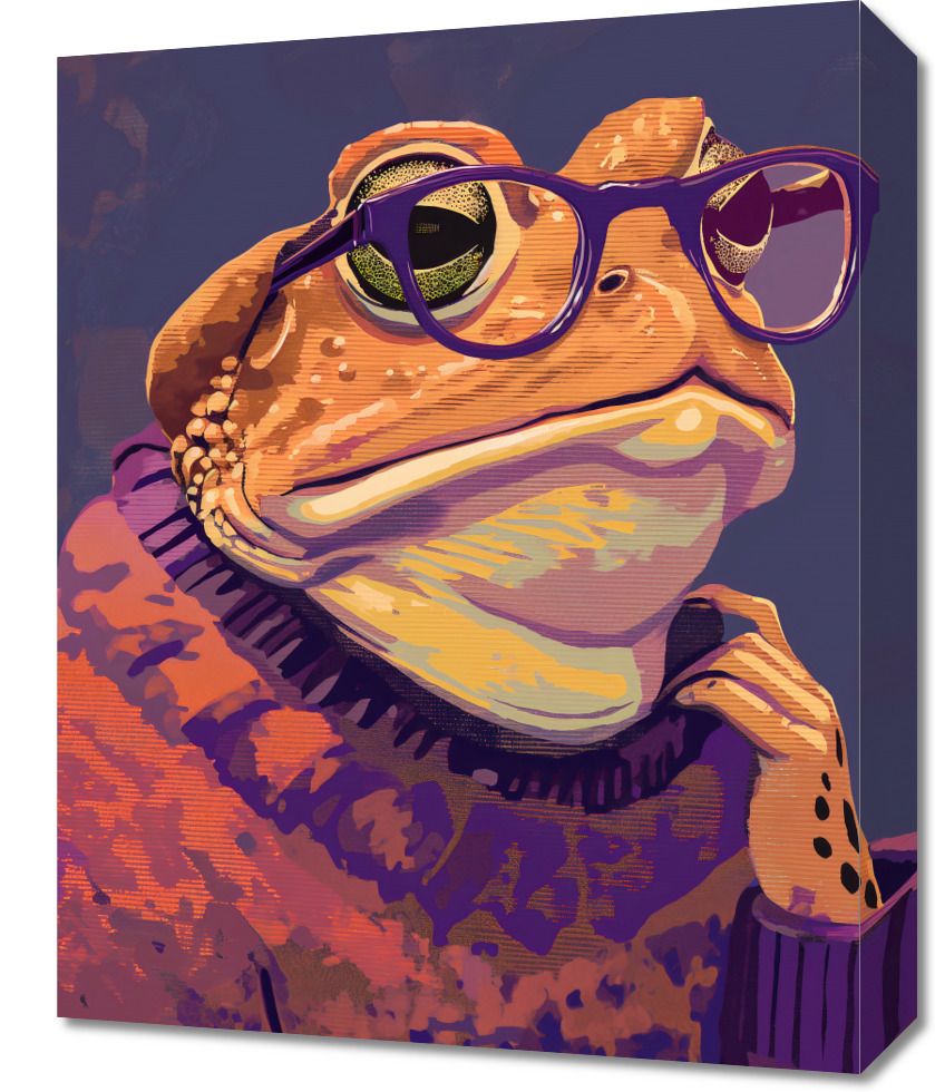 Obraz 40x50cm Hipsterski Kawał Żaby