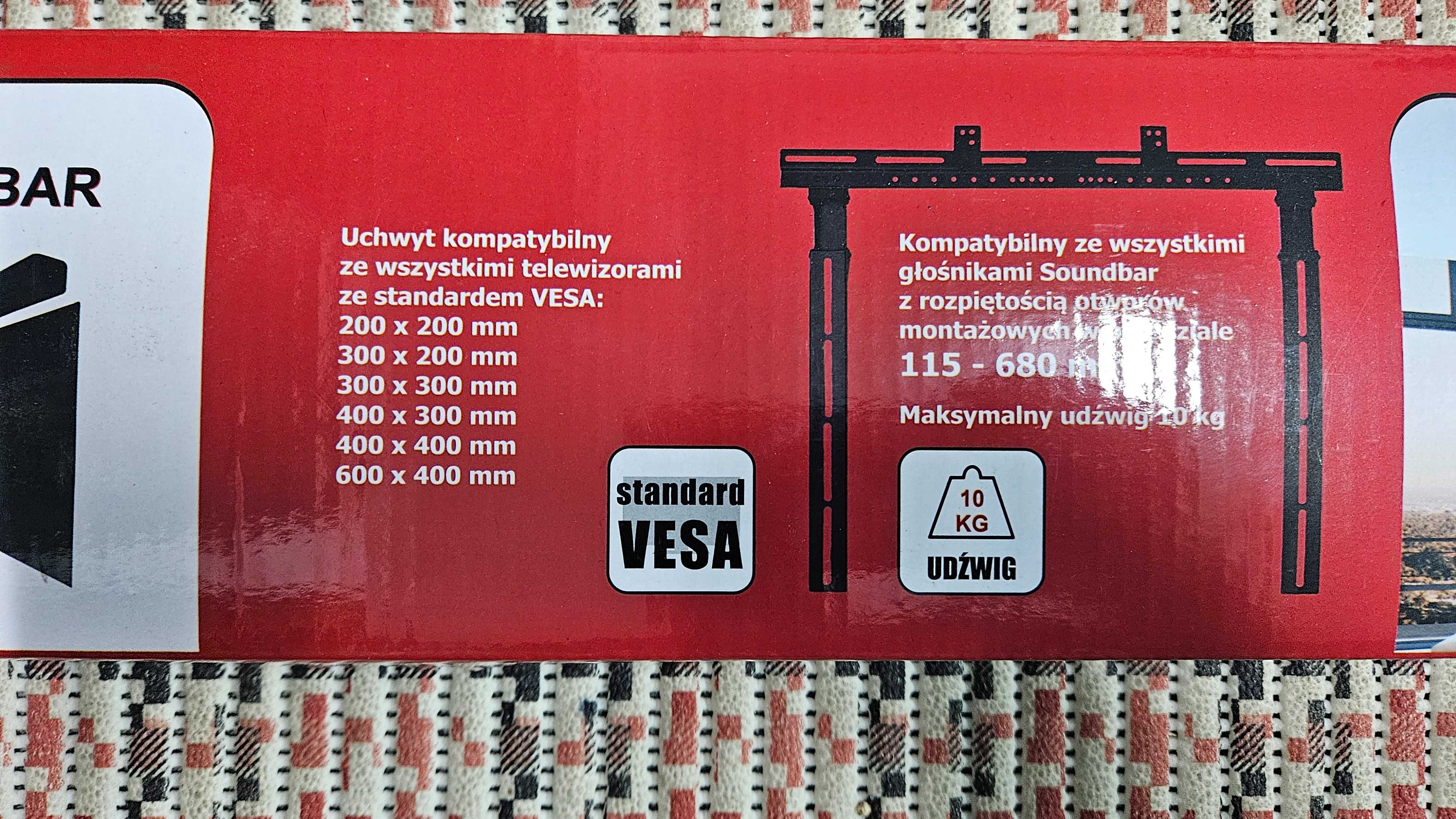 Uniwersalny Uchwyt Mocowanie na głośnik typu soundbar ART G-03 do TV