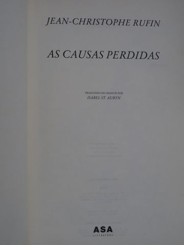 As Causas Perdidas de Jean-Christophe Rufin