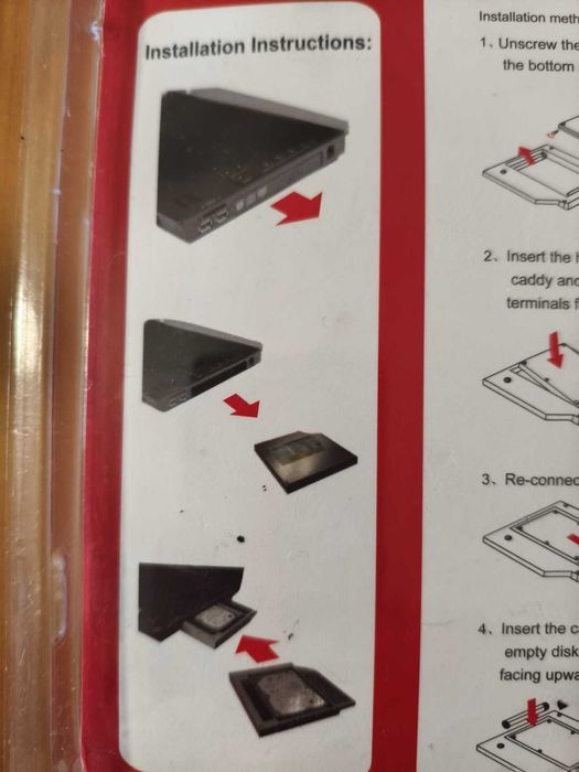 Conversor CD/DVD-ROM para HDD/SSD SATA 2.5