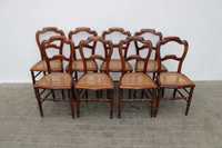 Stary komplet 8 francuskich krzeseł z rafią cena za komplet 434